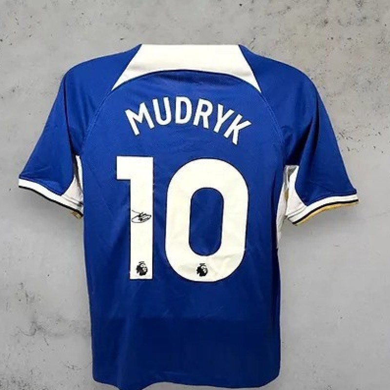 Mykhailo Mudryk's Chelsea 2023/24 Signed and Framed Shirt