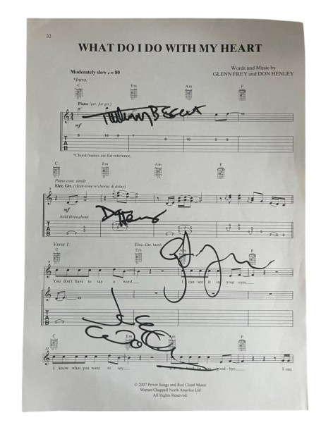 Eagles Signed Sheet Music