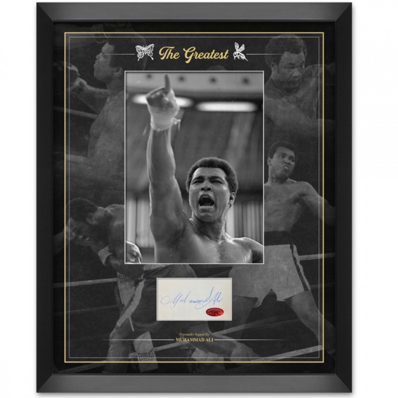 Muhammad Ali Signed and Framed Index Card