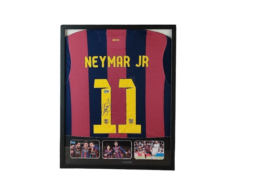 Maglia Neymar FC Barcelona in cornice deluxe di alta qualità - Autografata