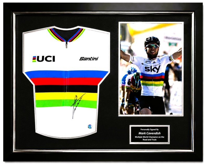  Mark Cavendish Signed Official World Champion Shirt with Superior Frame