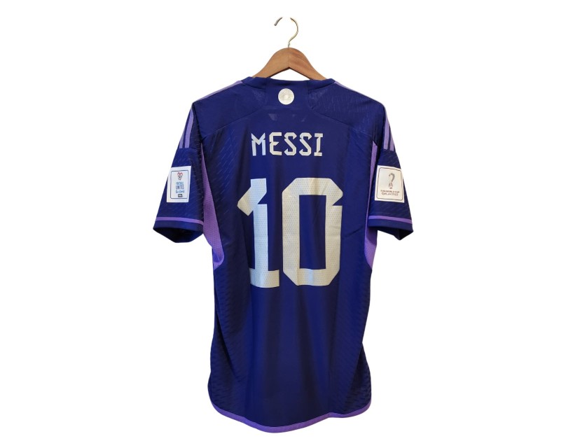 Lionel Messi's Argentina World Cup 2022 Match Issued Shirt Vs Poland