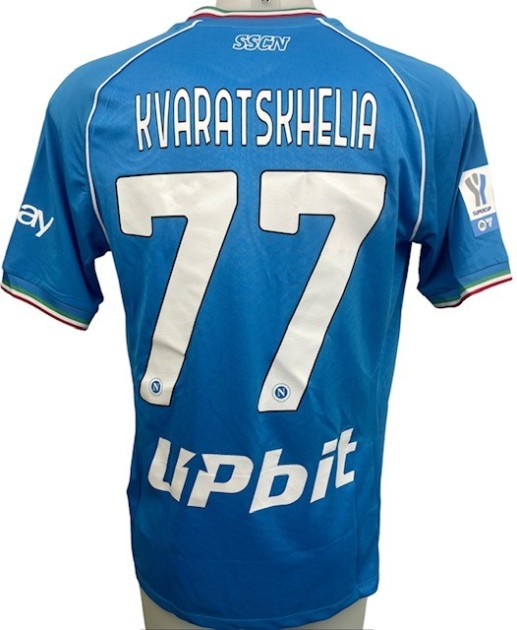 Kvaratskhelia's Match-Issued Shirt, Napoli vs Inter - Final Italian Super Cup 2024