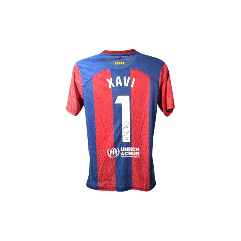 Maglia FC Barcelona 2023/24 firmata da Xavi in versione giocatore replica