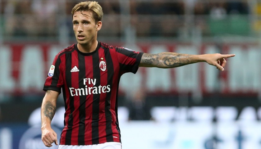 Biglia's Match-Issued Milan-Inter Shirt with Special Patch