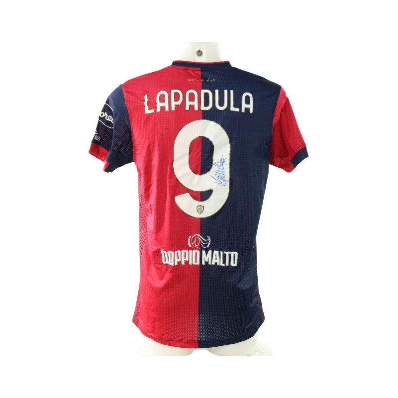 Lapadula's Signed Unwashed Shirt, Cagliari vs Milan 2024