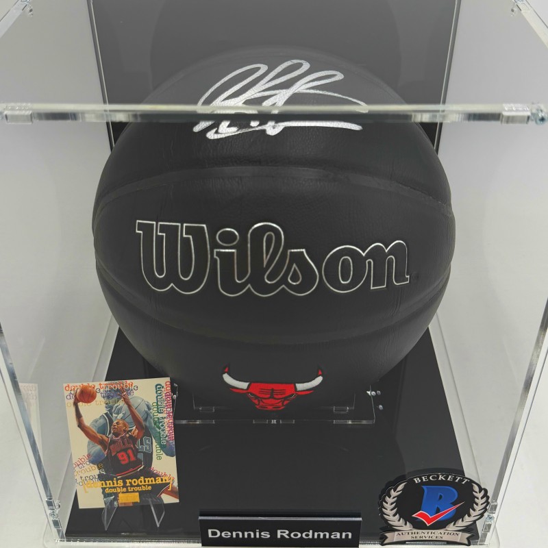 Dennis Rodman Signed NBA Basketball with Display