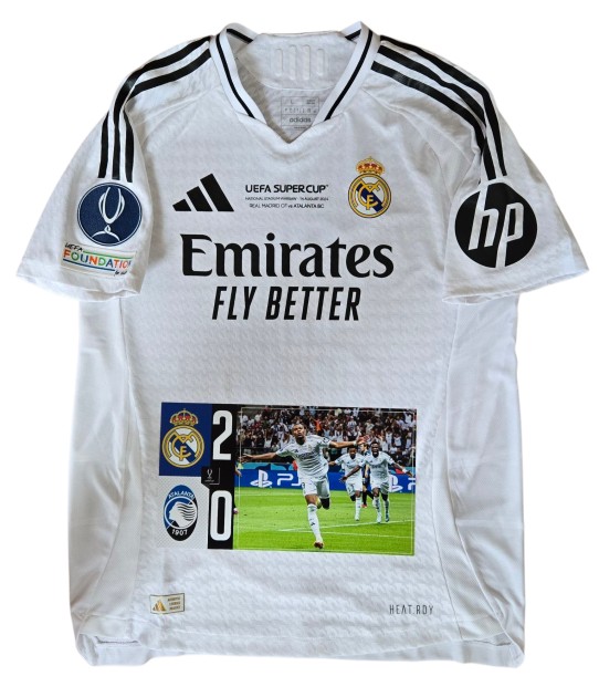 Real Madrid 2024 UEFA Super Cup シャツ Mbappe's Signed Match-Issued Shirt, Real Madrid vs Atalanta UEFA