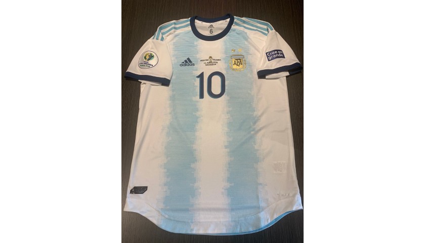 Messi s Signed Match Shirt Argentina Columbia 2019 CharityStars