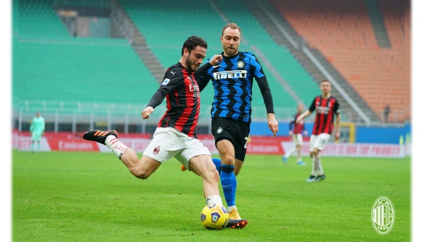 Calabria's Worn and Signed Shirt, Milan-Inter 2021 