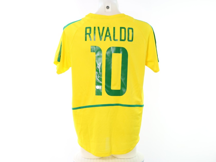 Rivaldo's Brazil Signed Replica Shirt