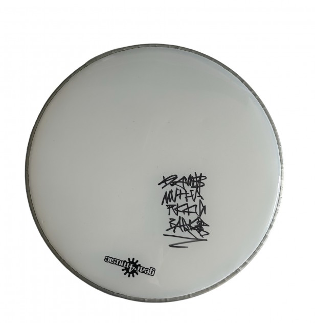 Travis Barker of Blink 182 Signed Drumskin CharityStars