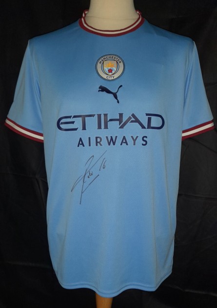 Rodrigo's Official Manchester City Treble Winners 2022/23 Signed Shirt