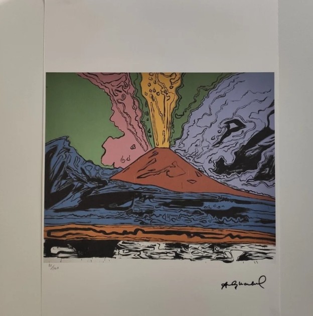 "Vulcano Vesuvio" Lithograph Signed by Andy Warhol 