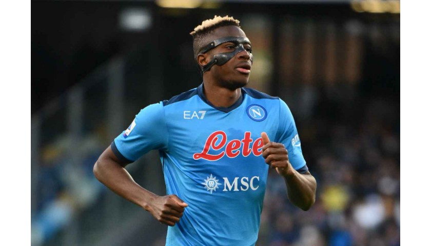 Osimhen's Napoli Worn and Unwashed Signed Shirt, 2021/22
