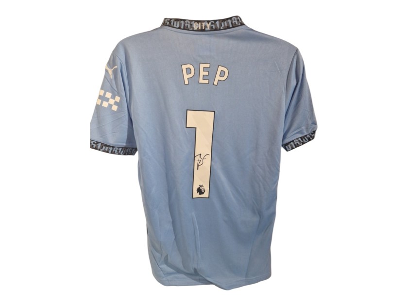 Maglia replica firmata Pep Guardiola Manchester City 2024/25