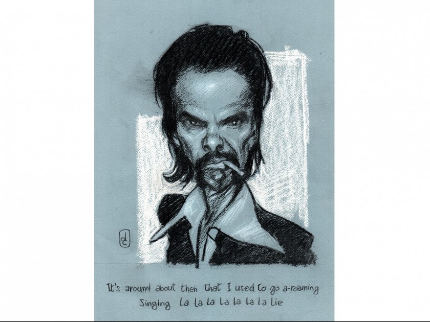 Nick Cave and the Bad Seeds' portrait by Daniele Caluri