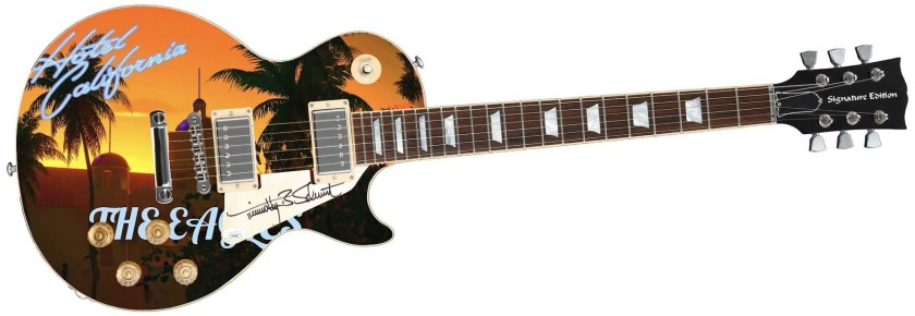 Timothy B. Schmit of The Eagles Signed Custom Graphics Guitar