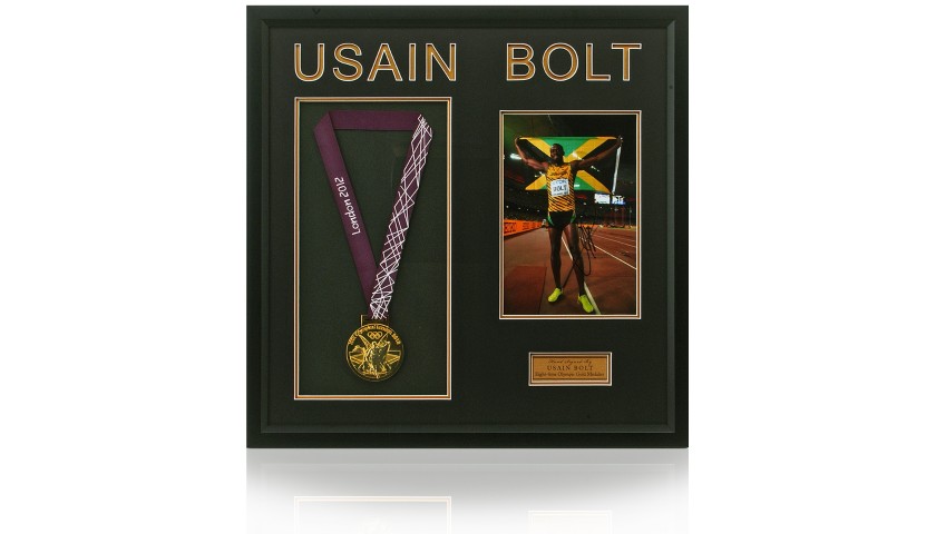 Usain Bolt Hand Signed Gold Medal Olympics Presentation