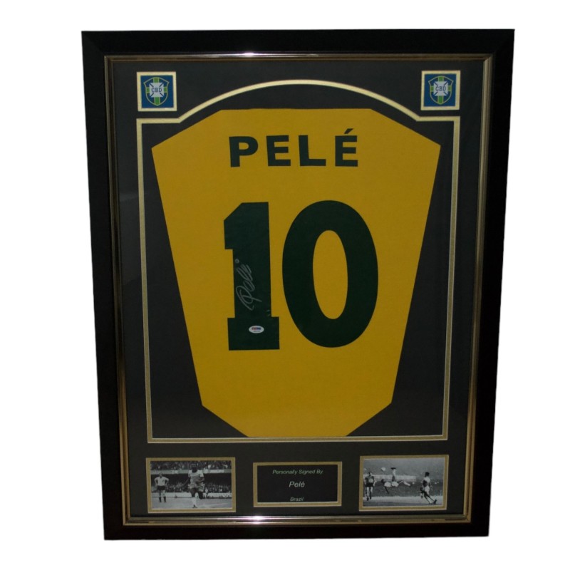 La maglia di Pelé del Brasile 1970 firmata e incorniciata