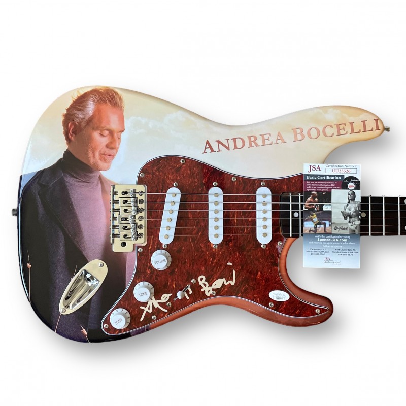 Andrea Bocelli Signed Custom Wrapped Electric Guitar
