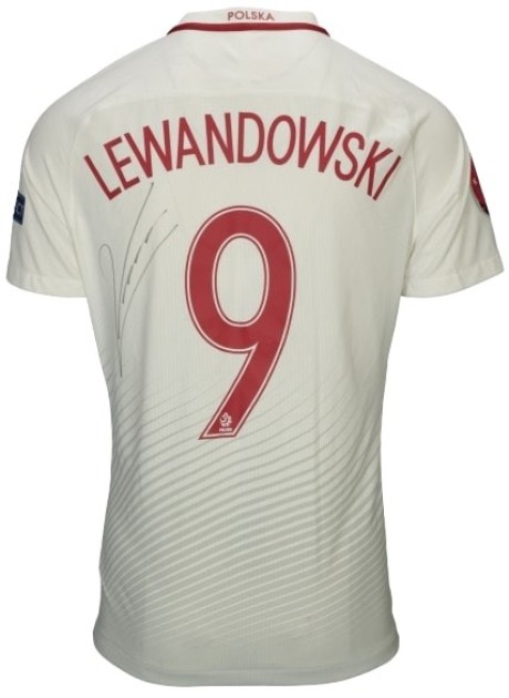 Lewandowski's Poland Signed Match-Issued Shirt, EURO 2016