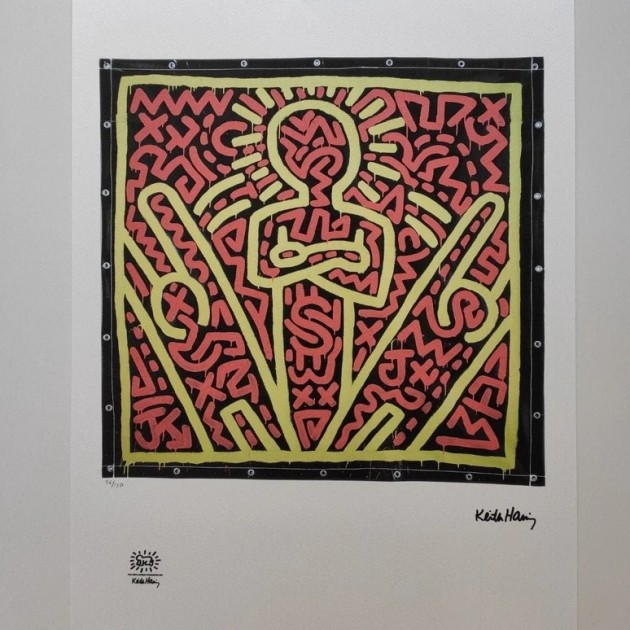 "Pop-Art" Lithograph Signed by Keith Haring