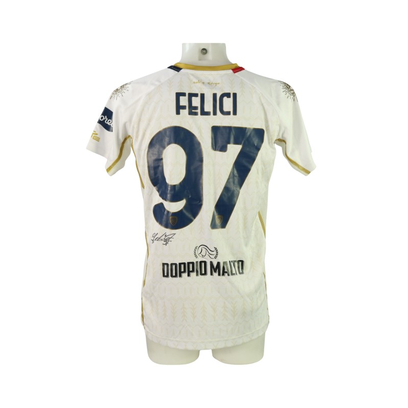 Maglia Felici Unwashed, Lecce vs Cagliari 2024 - Autografata