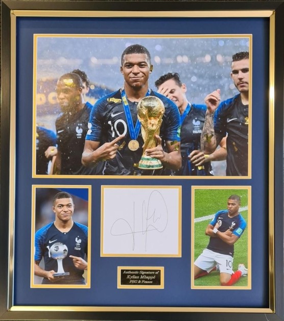 Kylian Mbappé Signed Photo Display