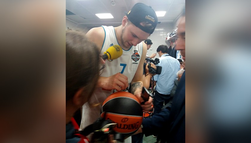 Official 2018 Turkish Airlines EuroLeague Final Four Ball Signed by MVP Luka Doncic