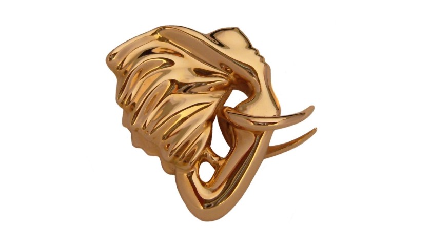 Gold "Elephantasme" pendant by Anis Dargaa