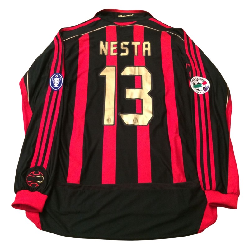 Nesta's Match-Issued Shirt Milan vs Roma 2006