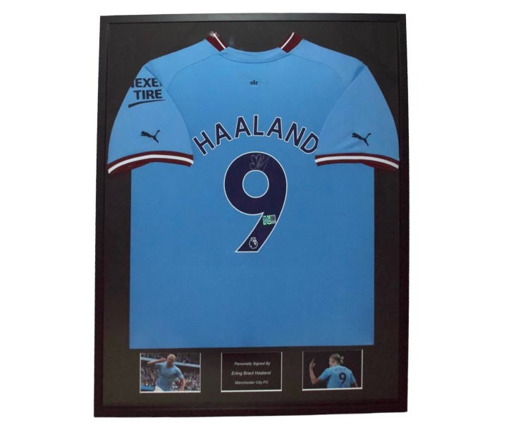 Erling Haaland's Manchester City 2022/23 Signed And Framed Shirt