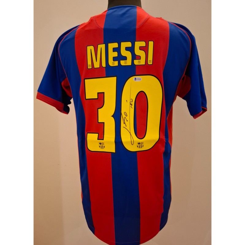 Maglia replica firmata di Lionel Messi per il Barcellona 2004/05