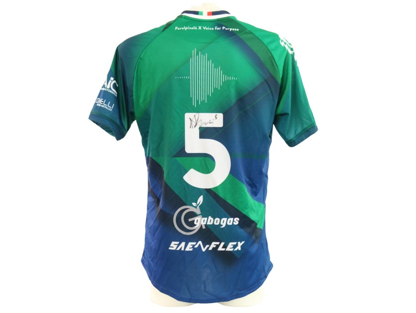 Pasini's "Voice for Purpose" Signed Unwashed Shirt, Feralpisalò vs Lumezzane 2025