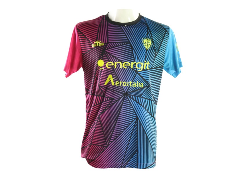 Adopo's Cagliari Signed Pre-Match Unwashed Shirt, 2025/26