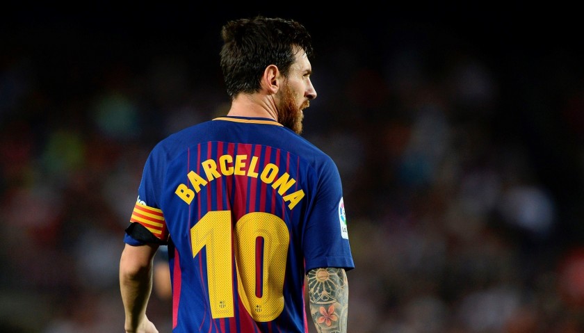 Leo Messi's Match-Issue"Tots Som Barcelona" Shirt