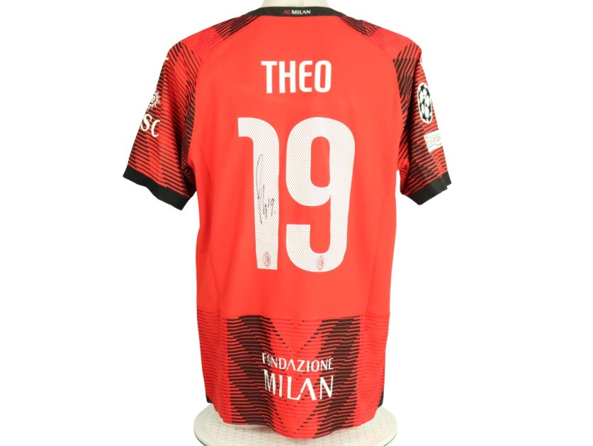 Theo Hernandez Milan Official Signed Shirt, 2023/24