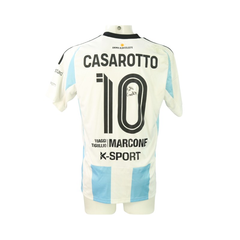 Casarotto's Unwashed Signed Shirt, Virtus Entella vs Pescara 2024