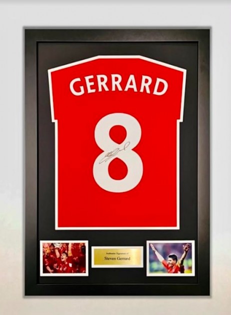 Steven Gerrard Liverpool Signed and Framed Shirt