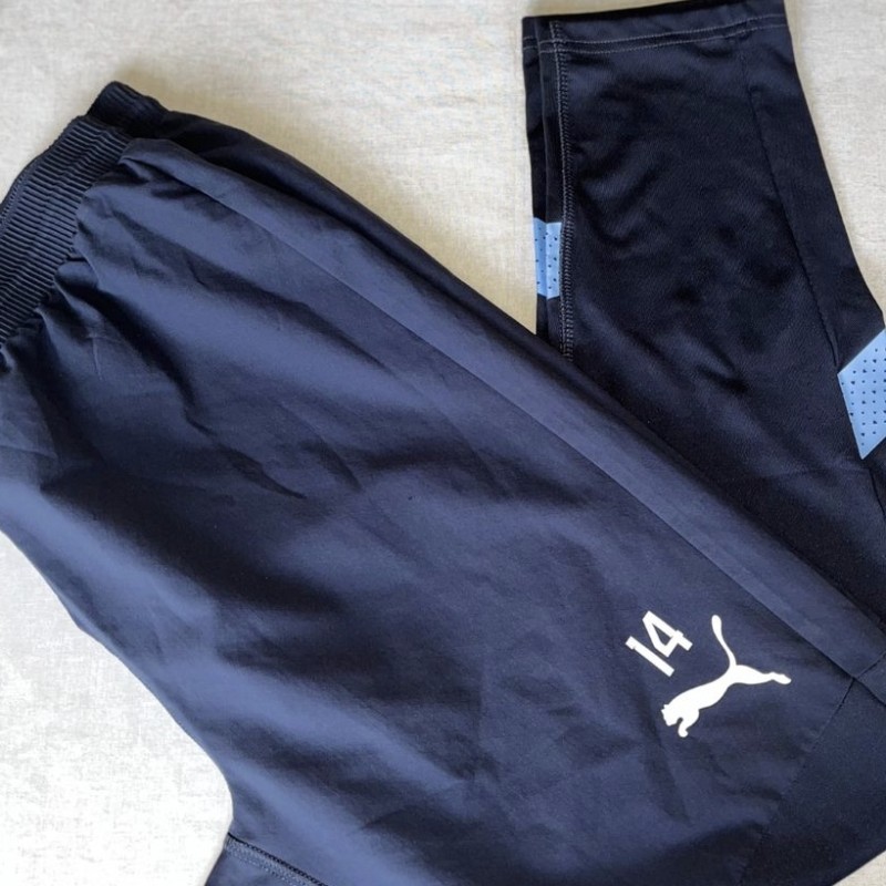 Aymeric Laporte Man City Training Kit Collection 2022/2023 - Worn Navy/Sky Blue Training Pants