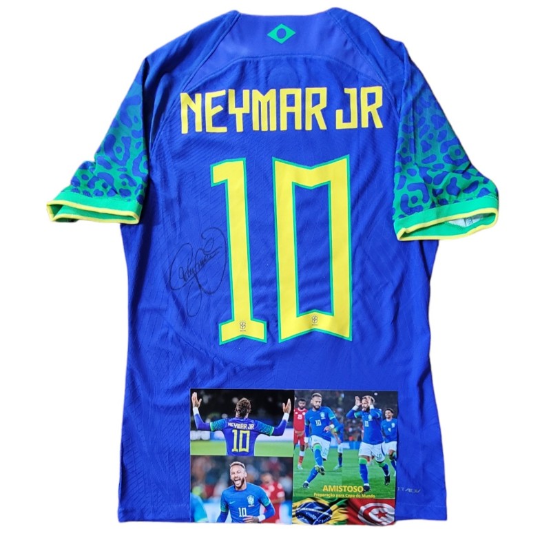 Maglia Neymar preparata Brasile vs Tunisia 2022 - Autografata