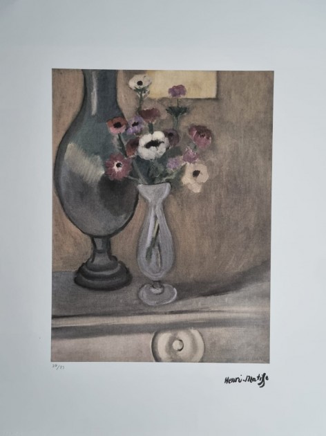 "Le Bouquet d'anemones" Lithograph by Henri Matisse - Signed