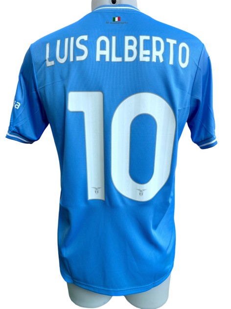 Luis Alberto's Lazio Match-Worn Shirt, 2023/234