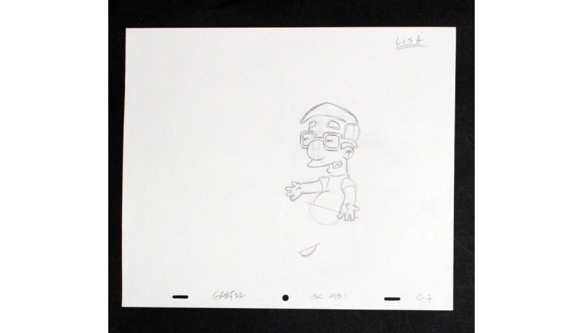 The Simpsons - Original Drawing of Milhouse Simpson 
