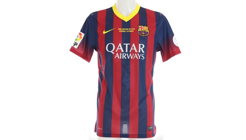 Messi Barcelona 2011 2012 MATCH ISSUED COPA DEL REY FINAL Jersey Shirt  Camiseta L