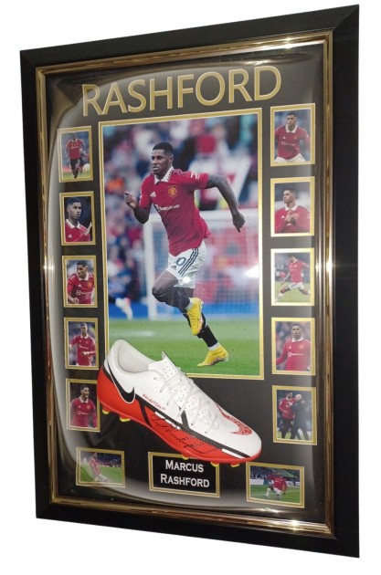 Marcus Rashford's Manchester United Signed and Framed Football Boot