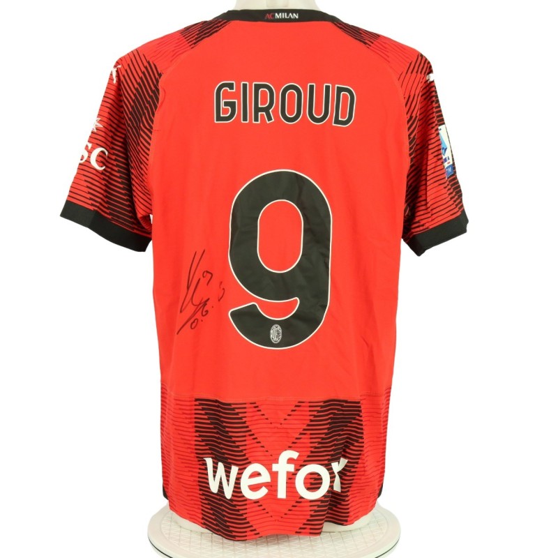 Maglia ufficiale Giroud Milan, 2023/24 - Autografata