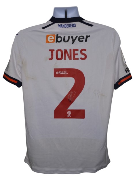 Gethin Jones' Bolton Wanderers Signed Match Worn Shirt, vs Cambridge 