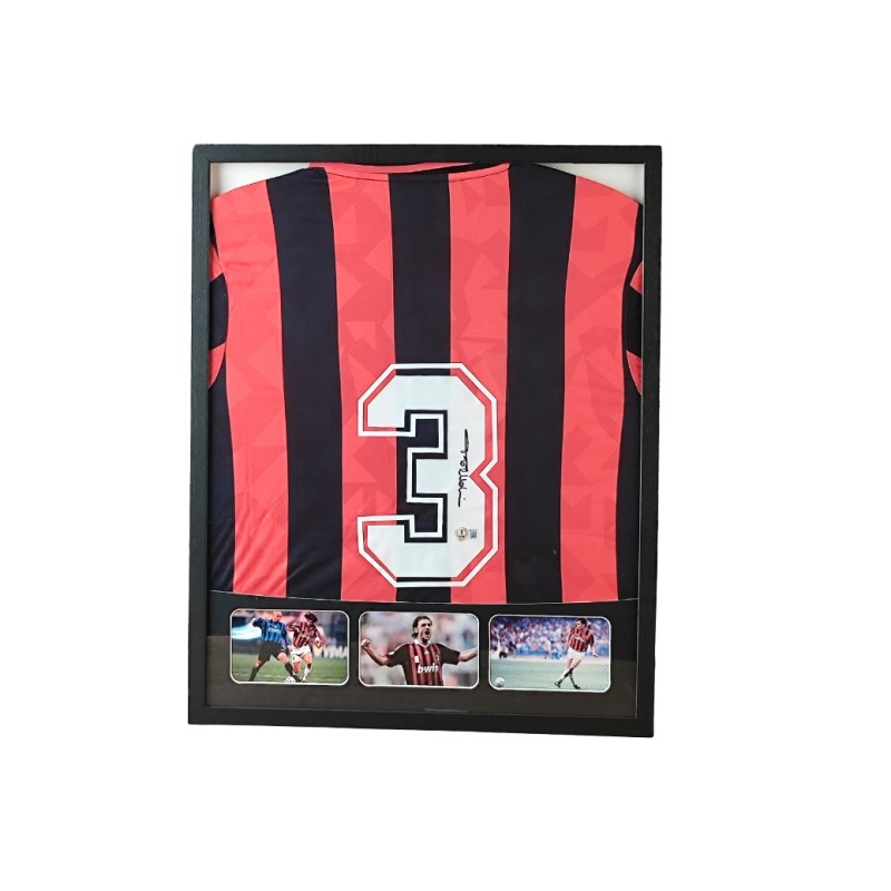 Maldini's AC Milan Signed Shirt in a Deluxe High-Quality Frame